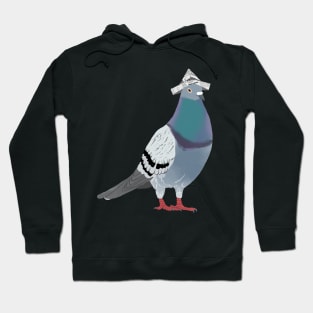 Pigeon with Newspaper Hat Hoodie